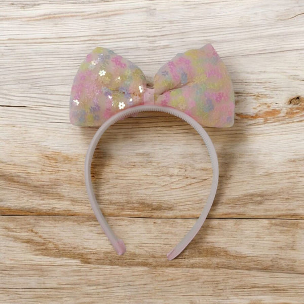 Fairy Blossom Girls' Hair Band – Sparkling Pastel Bow Headband for Kids & Little Girls