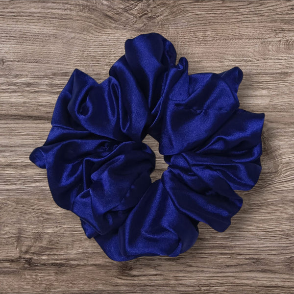 Luxurious Royal Blue Hair Scrunchie – Elegant and Comfortable Hair Accessory